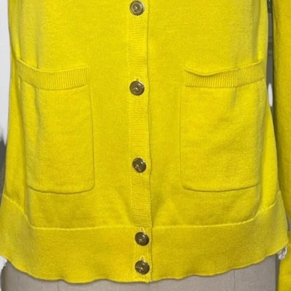 CAbi Yellow & Gray Belle Layered Sweater Cardigan XS - Picture 4 of 10
